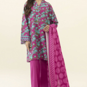 Sapphire Unstitched 3-Piece Digital Printed Lawn Suit with Voile Dupatta