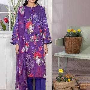 Gul Pasand 3-Piece Unstitched Lawn Suit with Boring Embroidered Lawn Shirt & Embroidered Chiffon Dupatta