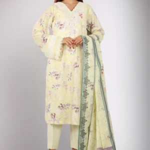 Unstitched Embroidered Self Jacquard 3-Piece Suit in Pastel Yellow – Premium Fabric | Buy Online at BegumJan.pk – Quality, Affordable, Guaranteed, and Refundable with 'Open, Check, and Pay' Service