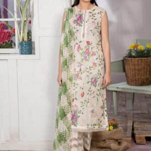 Gul Pasand 3-Piece Unstitched Lawn Suit with Boring Embroidered Lawn Shirt & Embroidered Chiffon Dupatta