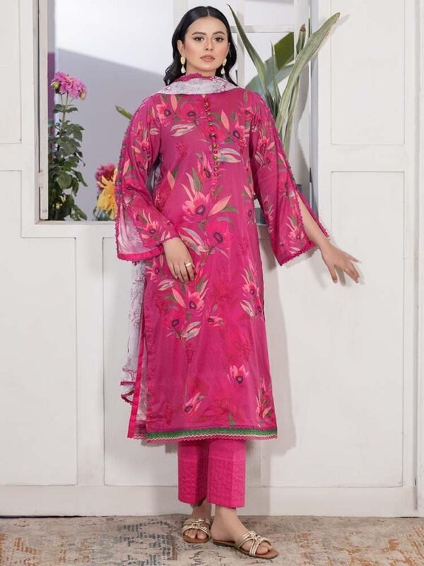 Gul Pasand 3-Piece Lawn Suit with Boring Embroidered Lawn Shirt & Embroidered Bamber Chiffon Dupatta