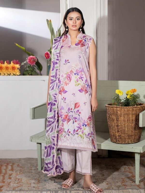 Gul Pasand 3-Piece Unstitched Premium Lawn Suit with Embroidery