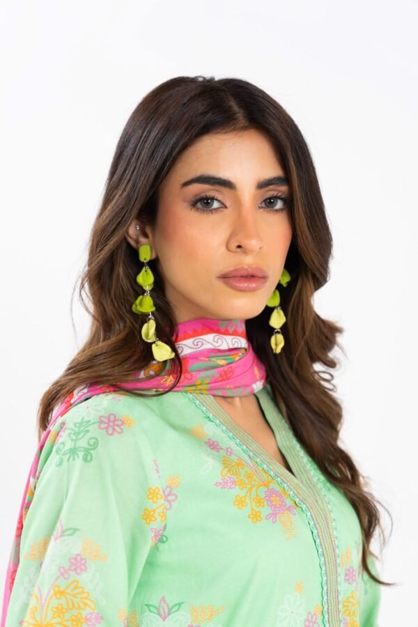 2 Piece Printed Lawn Shirt With Silver Lawn Dupatta