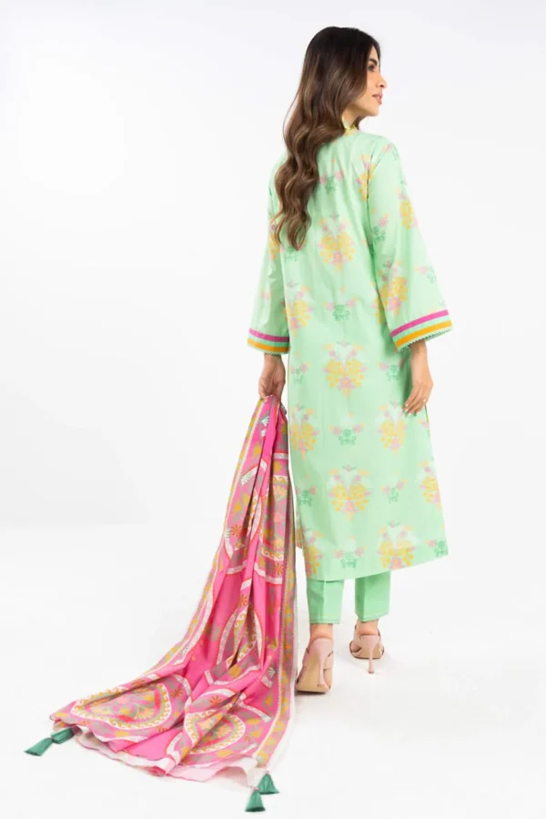 2 Piece Printed Lawn Shirt With Silver Lawn Dupatta