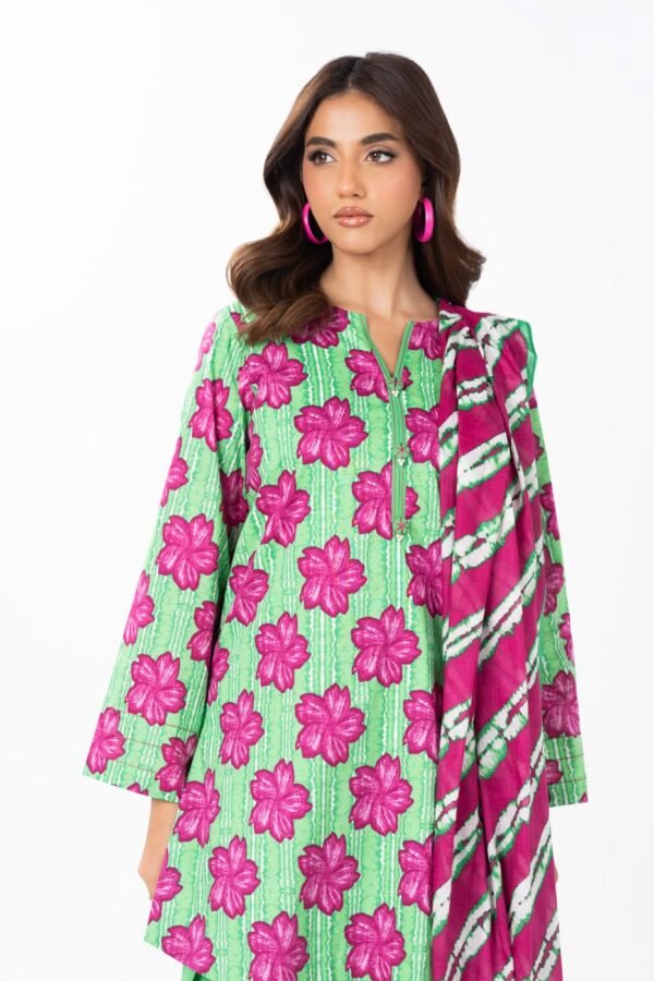 2 Piece Printed Lawn Shirt With Silver Lawn Dupatta