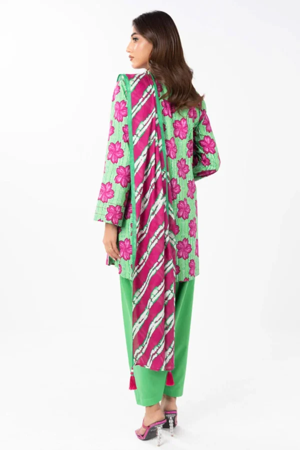 2 Piece Printed Lawn Shirt With Silver Lawn Dupatta